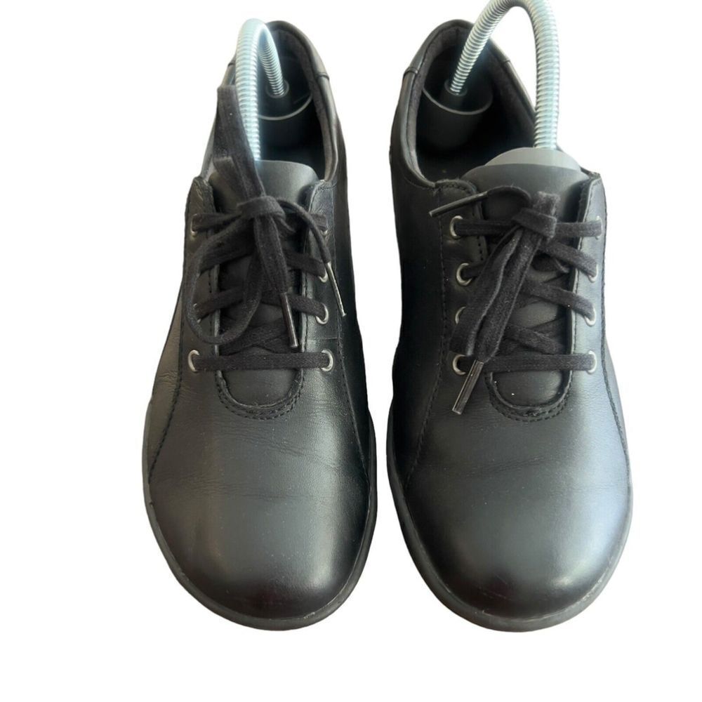 Clarks Collections Shoes Womens 7 M Low Sneakers Black Leather Wedge